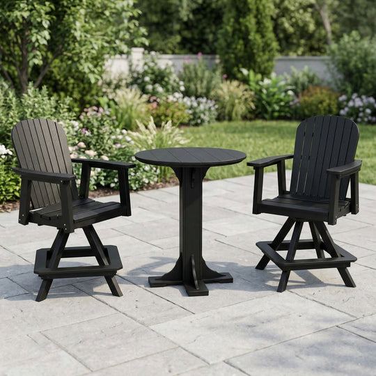 Poly Grove - 3 Piece 31" Pub Counter Table & Swivel Chair Set