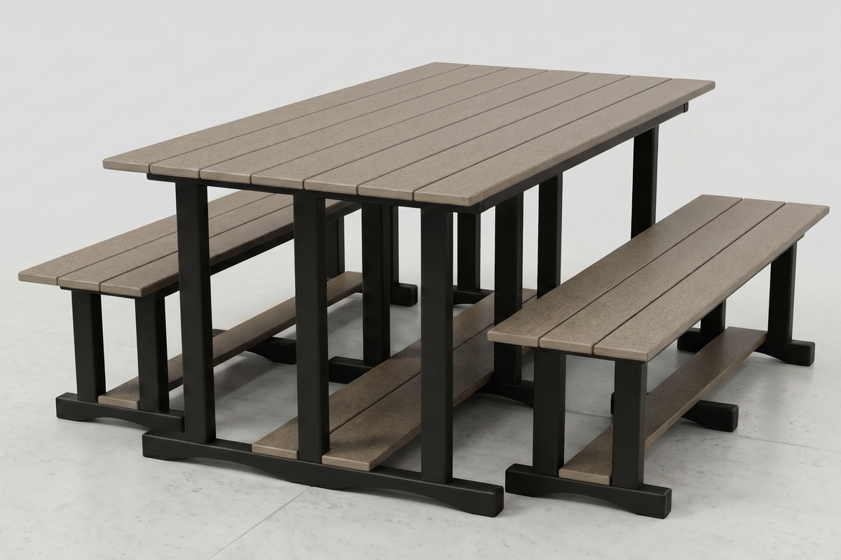 LOCAL Poly Grove 3 Piece Picnic Table Set w/ Benches