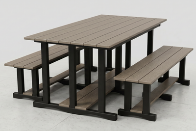 LOCAL Poly Grove 3 Piece Picnic Table Set w/ Benches