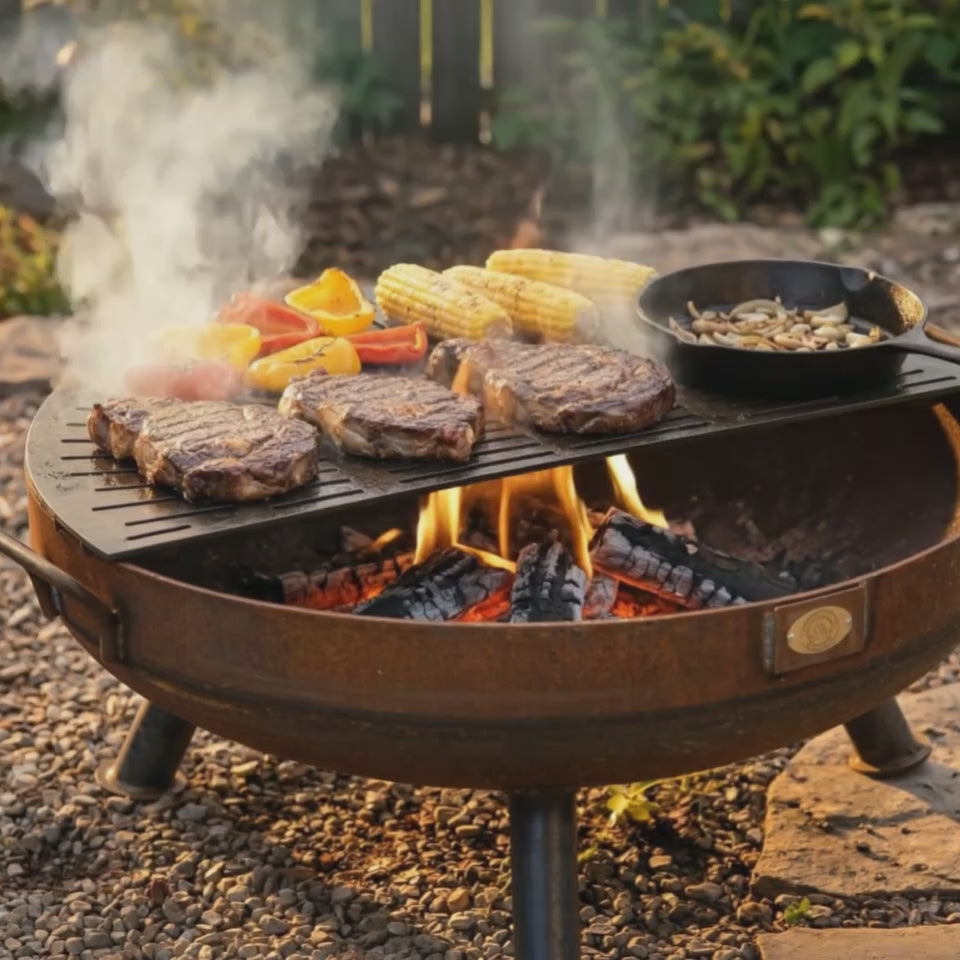 Load video: Half Moon Grill Grate