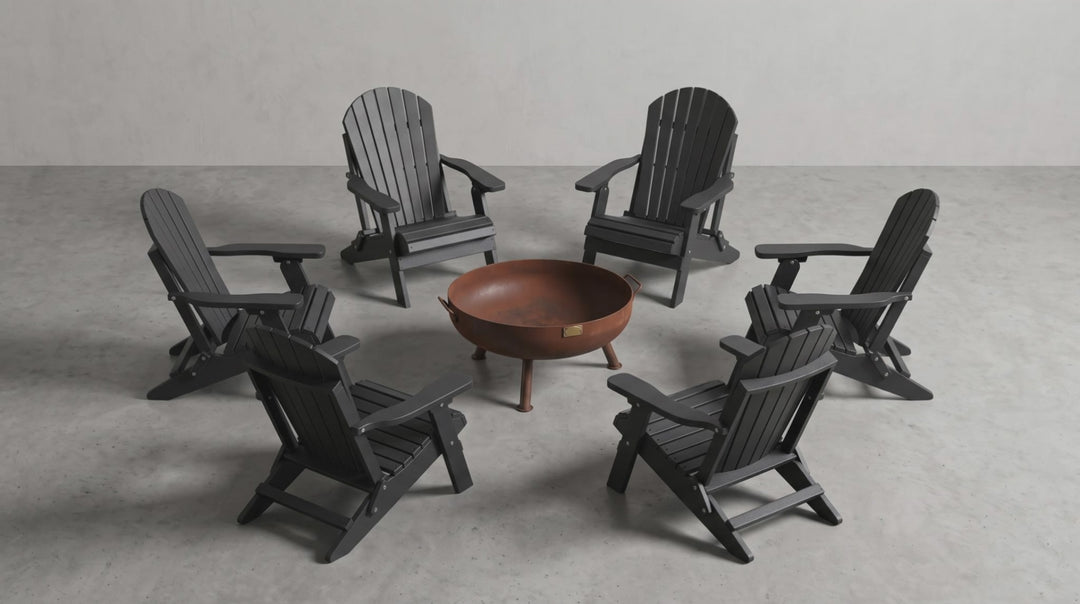 36" Legacy Firepit and Deluxe Adirondack Chair Bundle