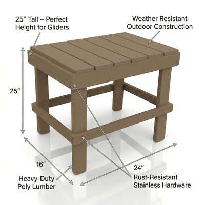 Poly Grove Glider Height Side Table