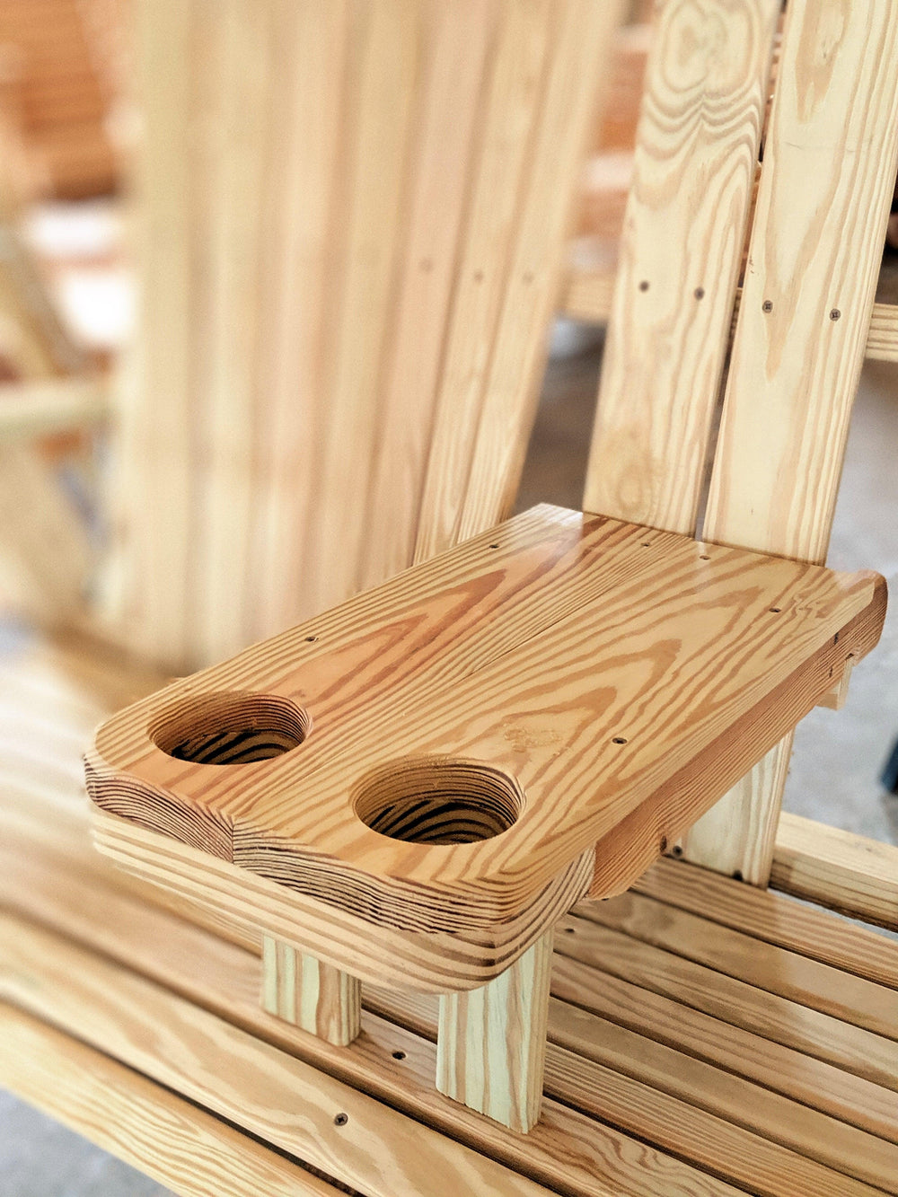 Pine 5ft Double Swing with removable middle cupholders - Evergreen Patio