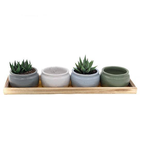 Speckled Planter and Tray Set SM - Evergreen Patio