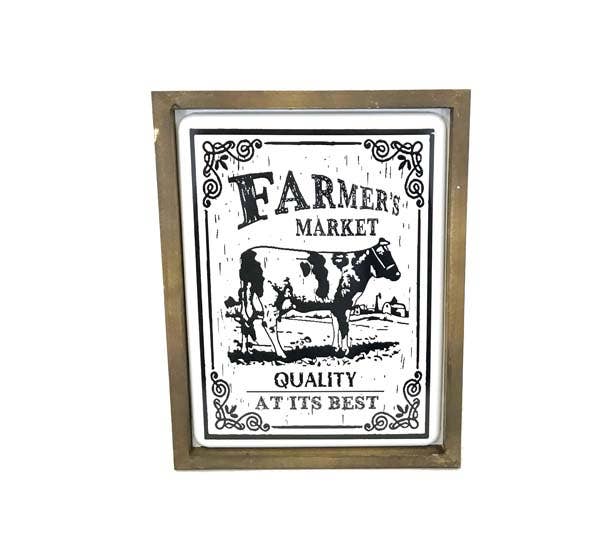 Distressed Farm Image in Wooden Frame