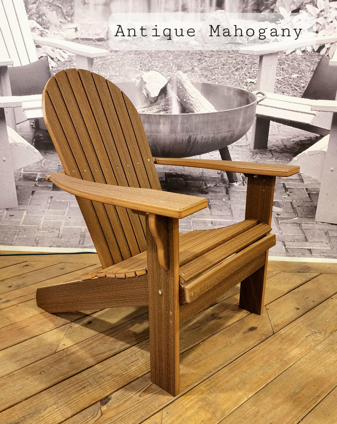 Deluxe Tall and Wide Poly Adirondack Chair - Evergreen Patio #color_antique-mahogany
