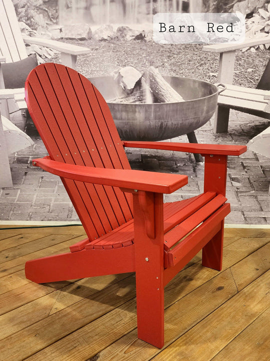 Deluxe Tall and Wide Poly Adirondack Chair - Evergreen Patio #color_barn-red