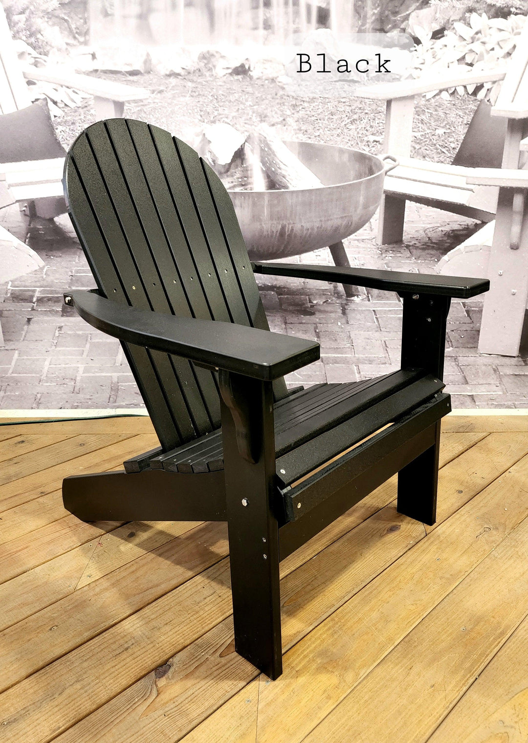 Deluxe Tall and Wide Poly Adirondack Chair - Evergreen Patio #color_black
