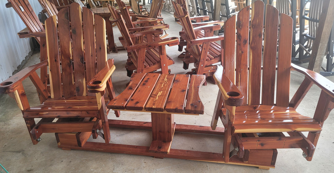 Homestead Cedar Swivel Table Set