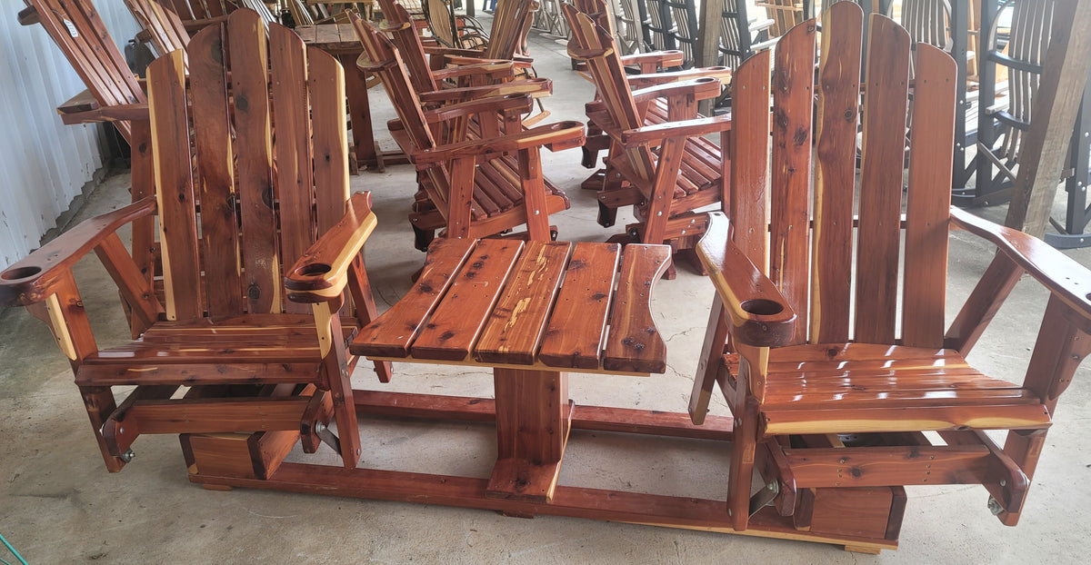 Homestead Amish Cedar Swivel Table Set