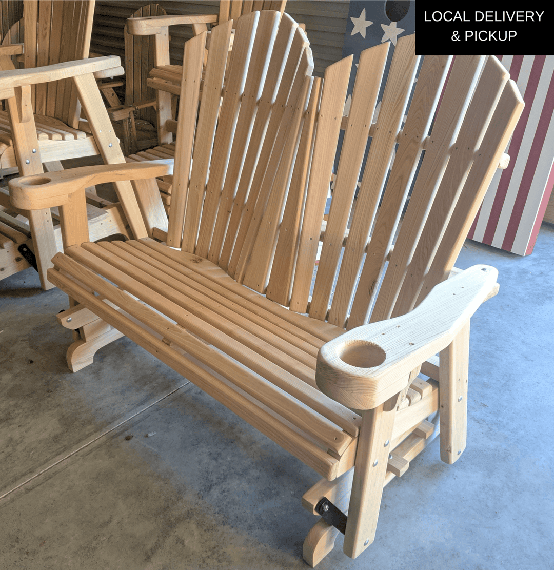Homestead Cypress Double Adirondack Glider