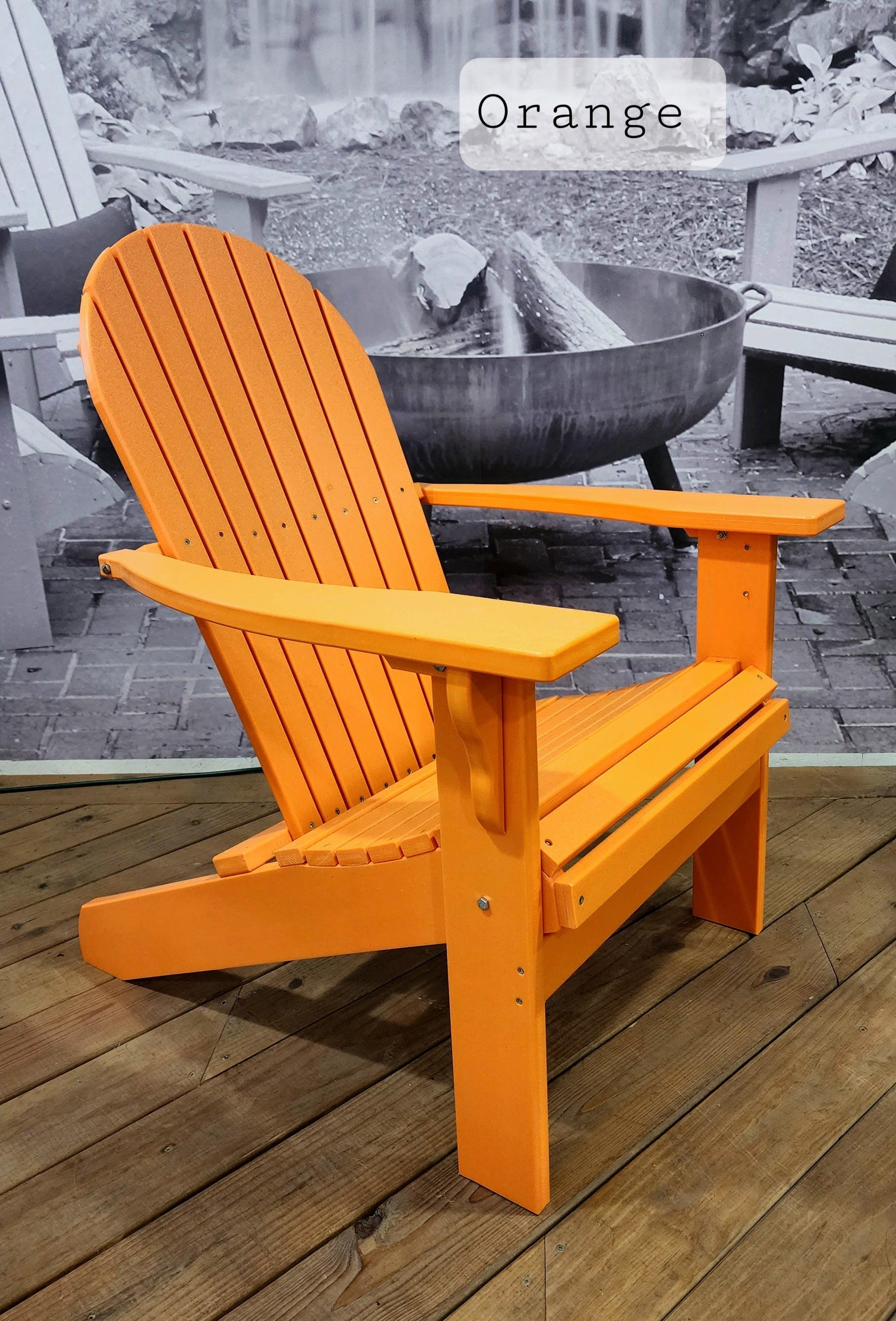 Deluxe Tall and Wide Poly Adirondack Chair Evergreen Patio