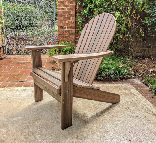 Deluxe Tall and Wide Poly Adirondack Chair - Evergreen Patio #color_brazilian-walnut