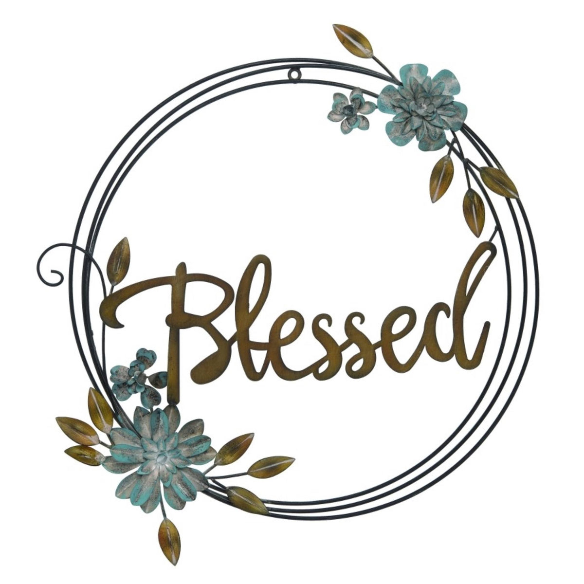 Metal 19 in. Bronze Spring Blessed Succulent Wall Décor - Evergreen Patio