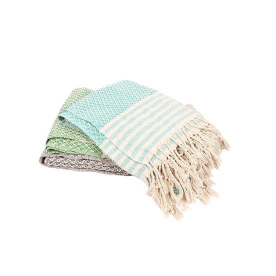 Stripe Woven Throw with Braided Tassel