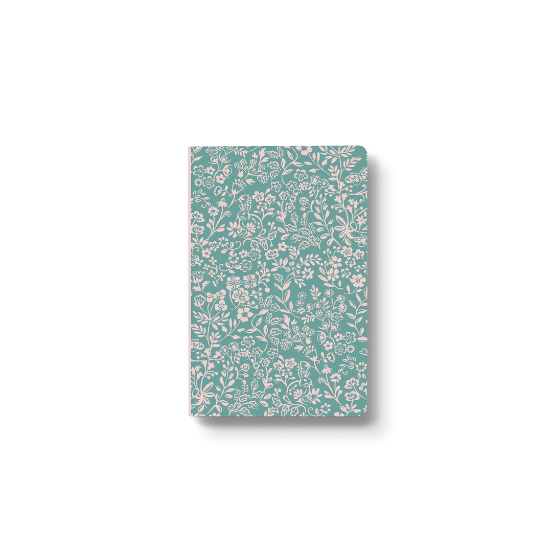 Green Meadow Bunnies Layflat Notebook - Evergreen Patio